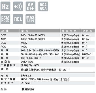 PM33a数字万用表|日本三和Ssanwa数字万用表  技术参数  