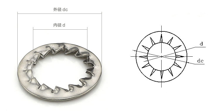 2内锯齿锁紧垫圈?20,不锈钢304,100个/包