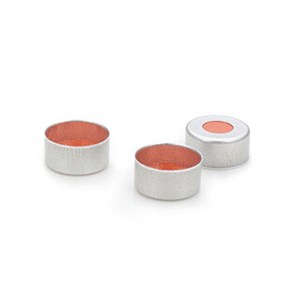 安捷伦 已认证的银白色铝质钳口盖11 mm，透明PTFE/红色橡胶隔垫，5181-1210 售卖规格：100个/包