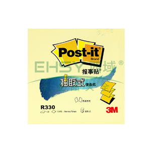 3M Post-it? 便條紙，R330 黃色 100頁/本 3X3 辦公裝，單位：包