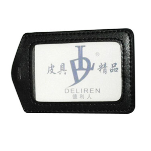 国产 仿皮胸卡套 竖式 7.3*10cm 厚  (黑色)