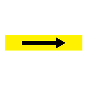 安赛瑞 流向箭头，自粘性乙烯表面覆膜，黄底黑箭头，25×125mm，15437 售卖规格：10张/包