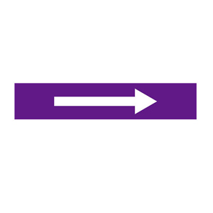 安赛瑞 流向箭头，自粘性乙烯表面覆膜，紫底白箭头，25×125mm，15438 售卖规格：10张/包