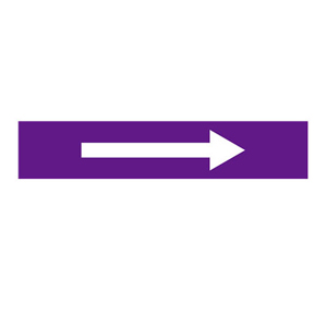 安赛瑞 流向箭头，自粘性乙烯表面覆膜，紫底白箭头，50×250mm，15446 售卖规格：5张/包