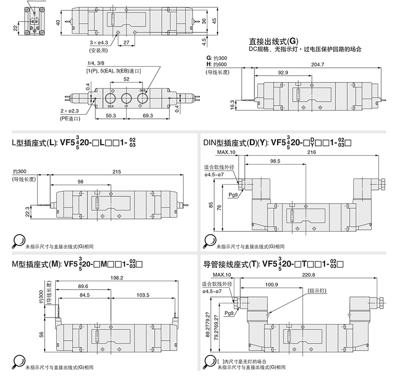 smc电磁阀,三位五通中封式,rc3/8",dc24v,vf5320-5d1-03