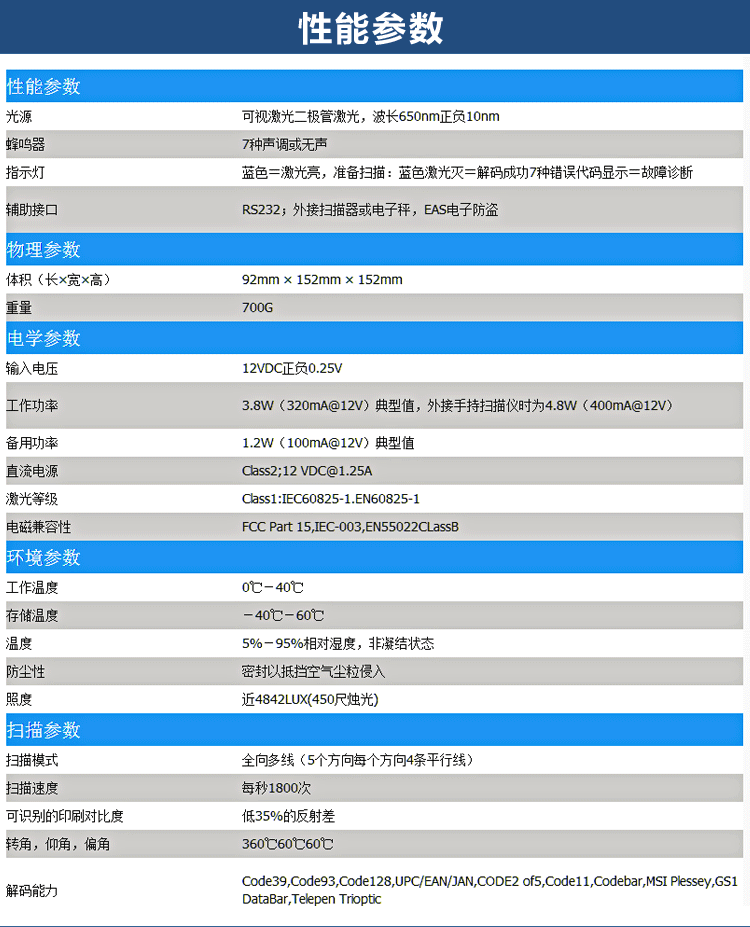 霍尼韦尔 扫描枪,honeywell条码扫描枪,ms7820 单位:个