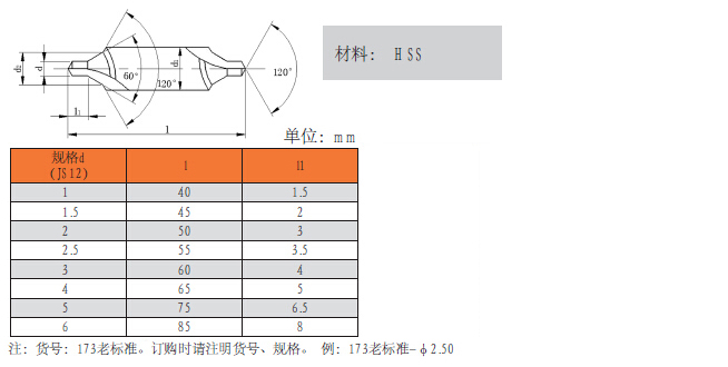 中心钻,带护锥(老标)173*1.5mm