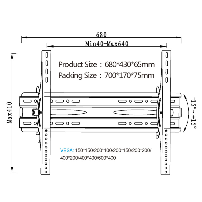 贝石通用可调液晶电视机挂架小米4A 32 40 43