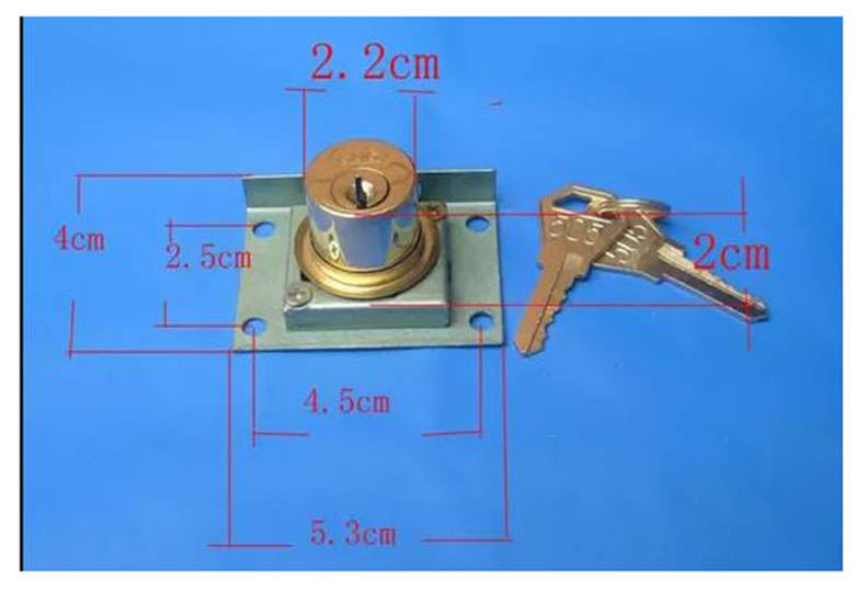 安全 安全锁具 铝挂锁 抽屉锁,规格:22.5mm  产品尺寸dimensions