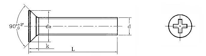 奥峰gb819十字槽沉头机螺钉,m2.5-0.45x10,不锈钢304