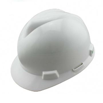 梅思安MSA V-Gard PE标准型安全帽，10172901，白 超爱戴帽衬 D型下颏带