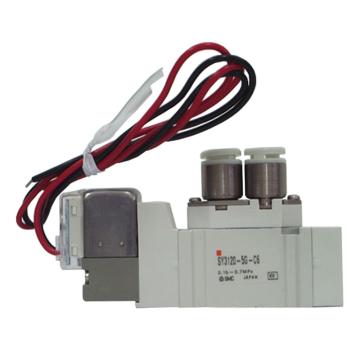 SMC 电磁阀，SY5120-5GD-C6 两位五通单电控,直接出线式（300mm）,DC24V 售卖规格：1个