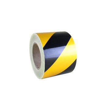 安赛瑞 反光划线胶带，高性能反光自粘性材料，75mm×22m，黄/黑，14219