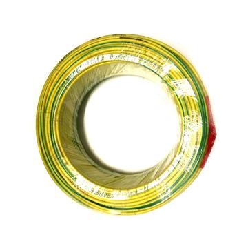 沪安 阻燃单芯硬电线，ZR-BV-1mm² 黄绿 售卖规格：100米/卷