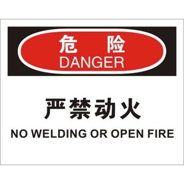 安赛瑞 OSHA危险标识-严禁动火，不干胶材质，250×315mm，31225 售卖规格：1张
