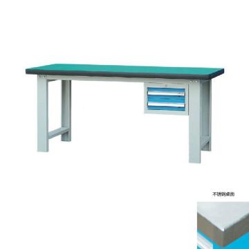 锐德 50mm不锈钢桌面单吊2抽柜重型工作桌，RD2102AB 2100W×750D×800H,载重:1000kg,不含安装 售卖规格：1个