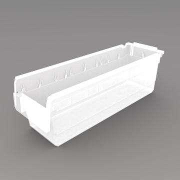 力王 货架物料盒，SF6220,透明色 600×200×200mm,全新料,10个/箱,不含分隔片 售卖规格：1个
