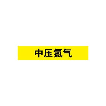 安赛瑞 管道标识-中压氮气，自粘性乙烯表面覆膜，黄底黑字，25×125mm，14984 售卖规格：10张/包