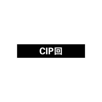 安赛瑞 管道标识-CIP回，自粘性乙烯表面覆膜，黑底白字，25×125mm，15062 售卖规格：10张/包