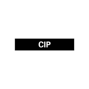 安赛瑞 管道标识-CIP，自粘性乙烯表面覆膜，黑底白字，25×125mm，15060 售卖规格：10张/包