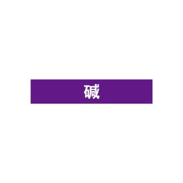 安赛瑞 管道标识-碱，自粘性乙烯表面覆膜，紫底白字，50×250mm，15179 售卖规格：5张/包