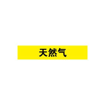 安赛瑞 管道标识-天然气，自粘性乙烯表面覆膜，黄底黑字，50×250mm，15154 售卖规格：5张/包