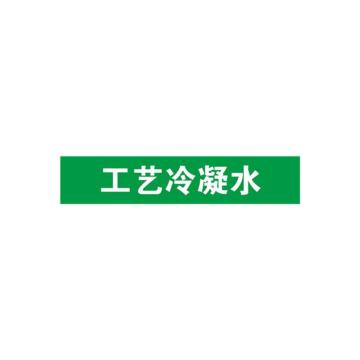 安赛瑞 管道标识-工艺冷凝水，自粘性乙烯表面覆膜，绿底白字，50×250mm，15117 售卖规格：5张/包