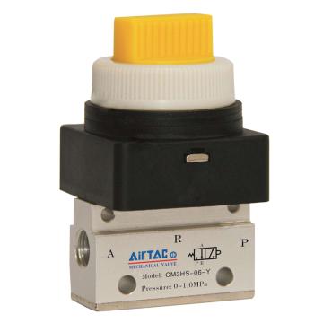 亚德客/AirTAC CM3HS选择型手动阀，CM3HS-06-Y 按钮黄色 售卖规格：1个