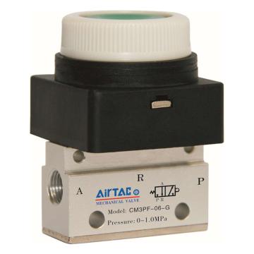 亚德客/AirTAC CM3PF平头按钮型手动阀，CM3PF08Y 按钮黄色 售卖规格：1个