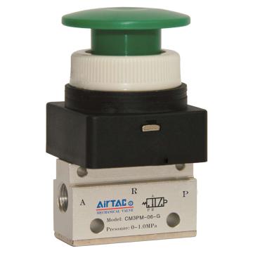 亚德客/AirTAC CM9PM蘑菇头按钮型手动阀，CM3PM08G 颜色绿色 售卖规格：1个