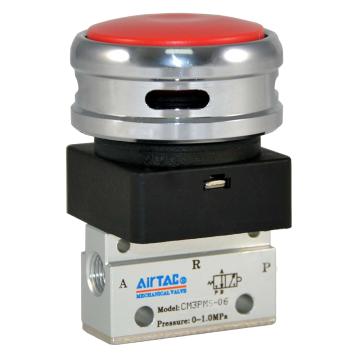 亚德客/AirTAC CM3PMS带防护罩蘑菇头按钮型手动阀，CM3PMS08G 颜色绿色 售卖规格：1个