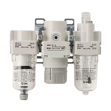 SMC 三联件，AC50-10-B 空气过滤器+减压阀+油雾器 售卖规格：1个