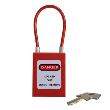 都克 细头钢缆安全挂锁，PS52-红 铝头直径4.5mm 通开型 售卖规格：1把
