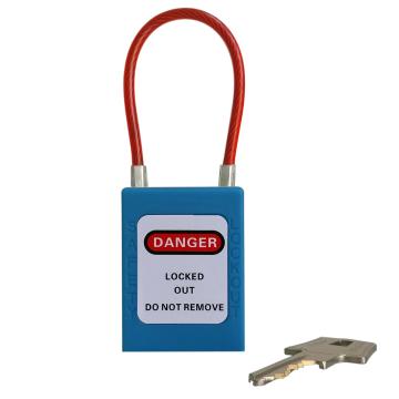 都克 细头钢缆安全挂锁，PS52-蓝 铝头直径4.5mm 通开型 售卖规格：1把