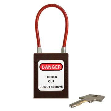 都克 细头钢缆安全挂锁，PS52-褐 铝头直径4.5mm 通开型 售卖规格：1把