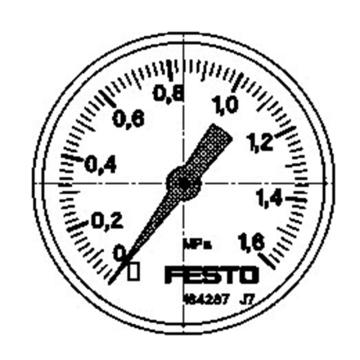 费斯托 压力表，MA-40-1,6-G1/8-MPA，192733 G1/8，0至1.6Mpa 售卖规格：1个