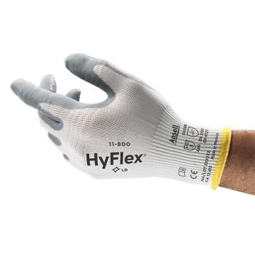 安思尔Ansell 丁腈涂层手套，11800080，HyFlex Foam白色丁腈涂层手套