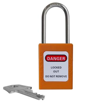 都克 不锈钢细锁梁安全挂锁，PS11-橙 锁梁直径4.5mm 普通型 售卖规格：1把