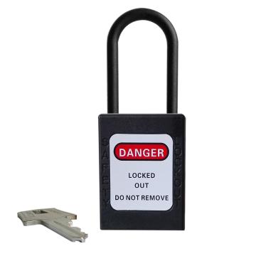 都克 尼龙细锁梁绝缘安全挂锁，PS34-黑 锁梁直径4.5mm 通开二级管理型 售卖规格：1把