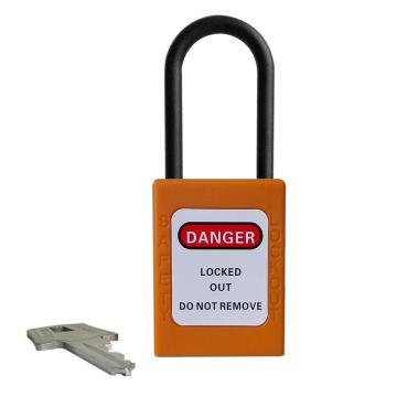 都克 尼龙细锁梁绝缘安全挂锁，PS33-橙 锁梁直径4.5mm 不通开二级管理型 售卖规格：1把