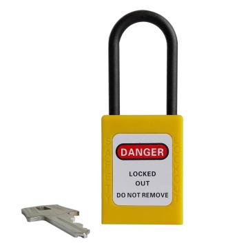 都克 尼龙细锁梁绝缘安全挂锁，PS33-黄色 锁梁直径4.5mm 不通开二级管理型 售卖规格：1把
