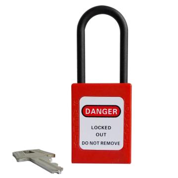都克 尼龙细锁梁绝缘安全挂锁，PS33-红色 锁梁直径4.5mm 不通开二级管理型 售卖规格：1把