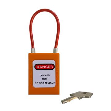 都克 细头钢缆安全挂锁，PS54-橙 铝头直径4.5mm 通开二级管理型 售卖规格：1把