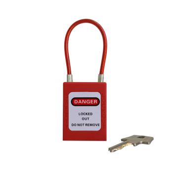 都克 细头钢缆安全挂锁，PS54-红 铝头直径4.5mm 通开二级管理型 售卖规格：1把