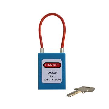 都克 细头钢缆安全挂锁，PS54-蓝 铝头直径4.5mm 通开二级管理型 售卖规格：1把