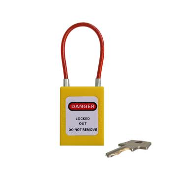 都克 细头钢缆安全挂锁，PS54-黄 铝头直径4.5mm 通开二级管理型 售卖规格：1把