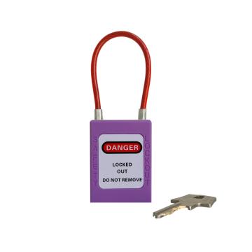 都克 细头钢缆安全挂锁，PS51-紫 铝头直径4.5mm 普通型 售卖规格：1把