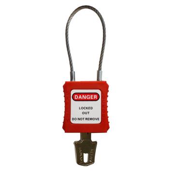 都克 钢缆安全挂锁，P52-红 通开型 售卖规格：1把