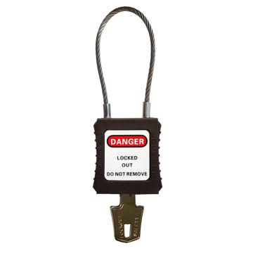 都克 钢缆安全挂锁，P52-褐 通开型 售卖规格：1把