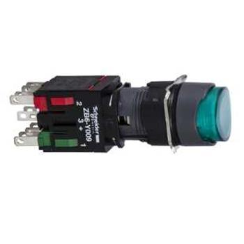施耐德电气 自复位凸头带灯按钮，XB6AE3B5B NO/NC 售卖规格：1个
